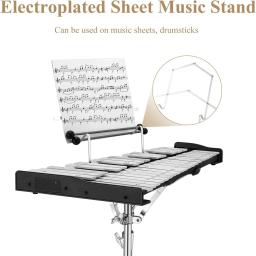 Glockenspiel Xilofone Bell Kit, Kit de percussão profissional para adultos, 8 Polegada Drum Practice Pad, 32 Nota - Image 6
