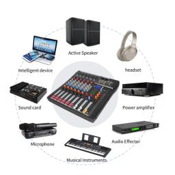 Mixer De Áudio Profissional, 6 Canais, Equipamento De Música DJ Para Palco, Gravação De Estúdio Em Casa, KTV, Console De Canto, Mixer Som, DJ - Image 4