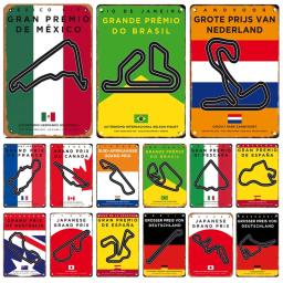 Racing Track Metal Cartaz, F1 Competição Sinal, Pintura Em Lata, Bar, Homem Caverna Clube, Modern Wall Art, Decor Painel, Mural Estética - Image 1