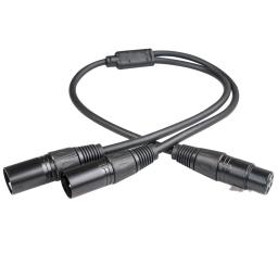 0.5m 3 pinos xlr 1 fêmea para 2 macho cabo de extensão áudio mic y cabo divisor áudio para misturador gravador xlr 3 pinos fêmea - Image 1