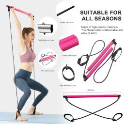 Multifuncional Elastic Rope Stretching Belt, Pilates Bar Combinação, Yoga Fitness Bar, Expansão Peito, Corda De Tensão, Back Trainer - Image 2