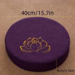 40x6cm yoga meditação almofada de linho duro textura de lótus meditação almofada encosto travesseiro tatami esteira removível lavável - Image 6