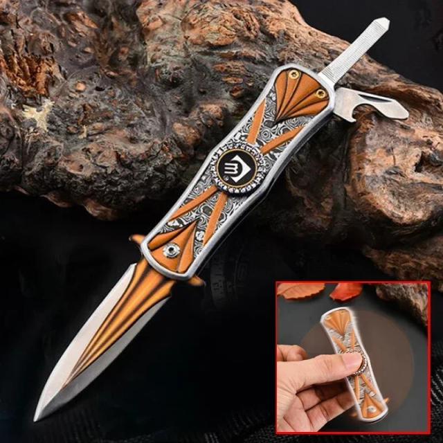 Faca Dobrável Fidget Spinner para Camping e Sobrevivência, Ideal como Canivete de Bolso e Ferramenta de Caça