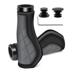 Punhos de bicicleta ergonômicos antiderrapantes, guidão de borracha, Punhos de bicicleta, 22.2mm, E-Bike, Cinza - Image 1