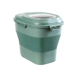 Recipiente de armazenamento de alimentos para cães de estimação 23l saco de caixa de comida de gato seco à prova de umidade selo hermético com copo de medição produtos de maca de gatinho - Image 6