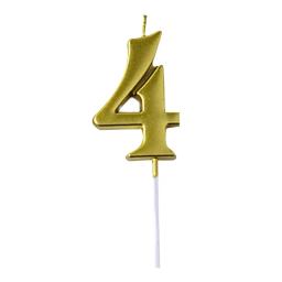Número Velas de Aniversário com Design Estendido em Ouro 3D, Grande Vela Digital, Cake Topper, Aniversário e Decoração de Festa de Aniversário, 0-9 Número - Image 5