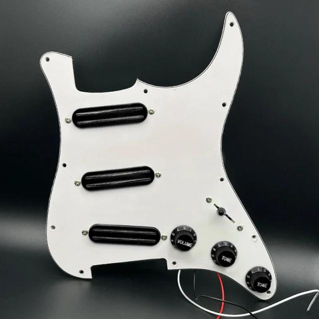 Conjunto de Pickguard Pré-Cabeado para Guitarra ST com Captadores Hot Rails e Ímã Cerâmico