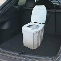Banheiro de acampamento portátil dobrável com bolsa de armazenamento para adultos, banheiro ao ar livre com tampa, praia, caminhadas, longas viagens, pesca, carro - Image 5