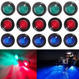 Impermeável LED Barco Navegação Luz, Sailing Signal Lâmpada, Marine Yacht Luz de advertência, Azul, Vermelho, Verde, Branco, Amarelo, 12V, 24V, 5Pcs - Image 1