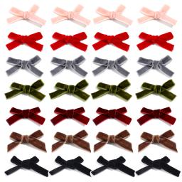 10 Pçs/lote 6*3.5cm Laços de Fita de Veludo Coloridos Feitos À Mão Para DIY Artesanato de Costura Roupas Headwear Acessórios Festa Decoração de Casamento - Image 1