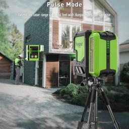 Huepar-Nível Laser de Feixe Verde Autonivelante, 2 Linhas, Linha Cruzada, Bateria Li-ion Recarregável, Ferramentas Laser com Modo de Pulso e Suporte - Image 4