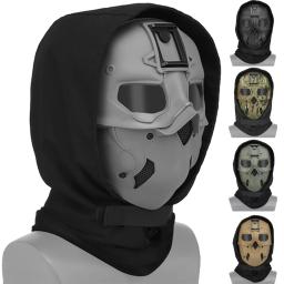 Máscara facial completa tática com capacete, capuz selvagem, Airsoft Paintball, CS Props, Cosplay, festa de Halloween - Image 1