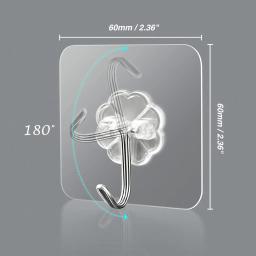 Tansi ganchos autoadesivos transparentes de aço inoxidável, 100 peças, toalha de banheiro, armazenamento de roupas, ganchos adesivos, cabides de chave, armazenamento - Image 3