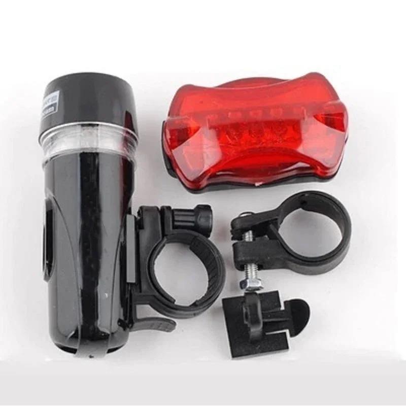 Bicicleta luz ciclismo biycle frente traseira lanterna traseira conjunto à prova dwaterproof água 5-led lâmpada farol de segurança lanterna bicicleta acessório - Image 1