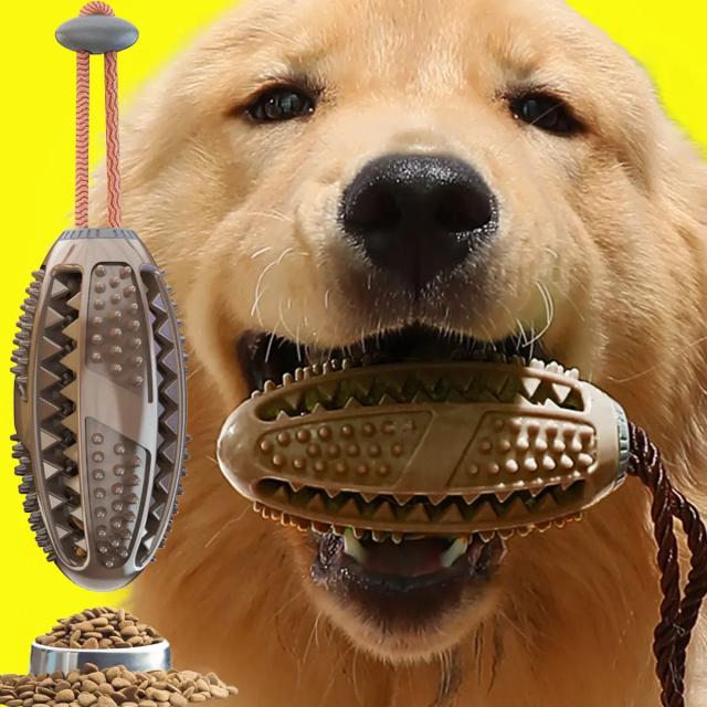 Dispensador Interativo de Alimentos para Cães - Brinquedo Mastigável e Escova de Dentes para Cuidados Dentários de Filhotes
