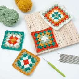 Wood Crochet Blocking Board Kit com haste de aço inoxidável, Pinos para tricô Granny Squares, Crafting Lovers Gifts - Image 1