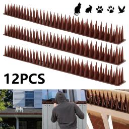 Plástico Pássaro Deterrent Spikes para Cerca Jardim, Anti-Climb, Repelente de Animais, Aves e Pombos, Spikes parede, 12PCs - Image 1