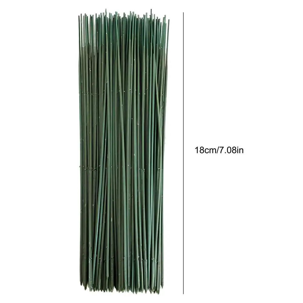 Fio floral floral do fio da haste do fio 100 dos pces verde fio floral para o artesanato que faz a flor - Image 1