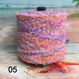 Fio de crochê extravagante tingido especial, nó colorido do grânulo, mistura de penas, fio de tricô manual para camisola e chapéu DIY, 50g por lote - Image 4