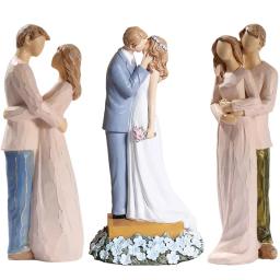 Novo estilo americano casal estatuetas resina miniaturas artesanato casamento dia dos namorados festa bolo toppers casa interior ornamento - Image 1