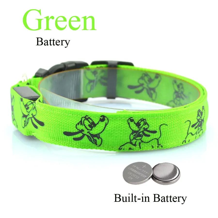 Coleira de nylon LED para animais de estimação, segurança noturna intermitente, Brilha no escuro, Cadeia de cabeça de animais elétricos para cães pequenos e médios - Image 1