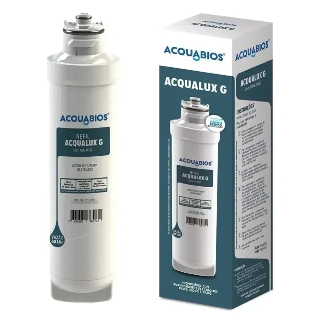 Refil de Filtro de Água Electrolux PA21G PA26G PA31G - Compatível Acquabios Acqualux G 1005-0052