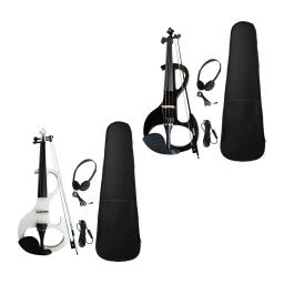Conjunto de violino elétrico instrumentos de cordas com acessórios de violino e fone de ouvido de madeira maciça violino elétrico silencioso para adolescentes - Image 2