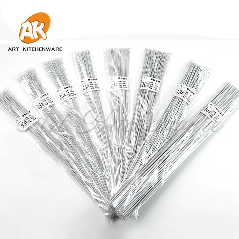 Artificial Floral Ferro Fio para DIY Stacking, Flower Stem, Making Model, Decoração do Bolo de Casamento, Acessório Stub, verde e branco, L36 centímetros - Image 1