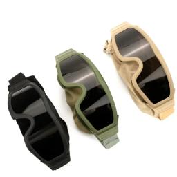 Airsoft-Óculos táticos com proteção UV, vento à prova de poeira, 3 lentes, motocross, motocicleta, montanhismo, óculos de tiro, seguro - Image 6