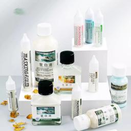 Fluido De Máscara De Arte Com Tampa De Pigmento Branco, Papelaria Líquida, Garrafa De Pintura De Aquarela, Material Escolar E De Escritório, 18 ml, 30 ml, 75 ml - Image 2