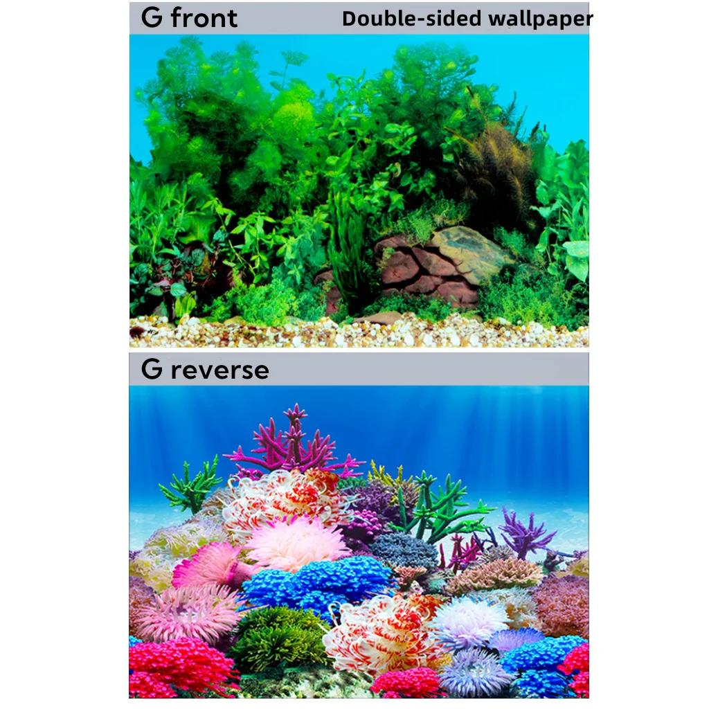 3D Fish Tank Wallpaper fundo, imagem de alta definição, pintura dupla face, decoração do aquário, tridimensional - Image 1