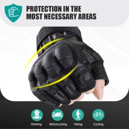Outooor-luvas táticas sem dedos para homens, casca dura, engrenagem esportiva, paintball, airsoft, caça, combate, equitação, caminhadas, ciclismo, antiderrapante - Image 3