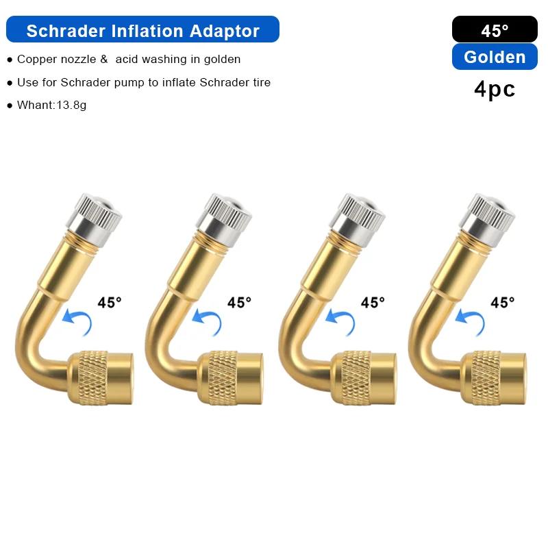 1/2/4 pçs 45 90 135 graus ângulo dobrado válvula adaptador de extensão da válvula do pneu da bicicleta adaptador conector da válvula do pneu acessórios - Image 1