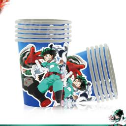 Novo kit de decorações de aniversário My Hero Academia, balões, suprimentos para festa, talheres descartáveis, copo, guardanapo, decoração de quarto  - Image 4