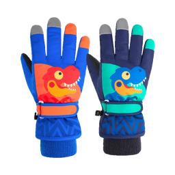 Luvas de coral grosso para crianças, luvas impermeáveis, criança, esqui, snowboard, esportes ao ar livre, neve, meninas, meninos, bebê, inverno - Image 1