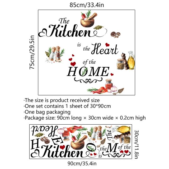 Adesivos de Parede Vegetais para Cozinha e Sala de Estar - Papel de Fundo Decorativo 30x90cm Ms4210