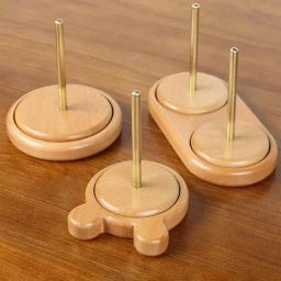 Suporte do fio de tricô de madeira Rolo de fios Ferramentas de tricô Enrolador de fios Eixo de rotação para tecelagem suave Suprimentos de crochê - Image 3