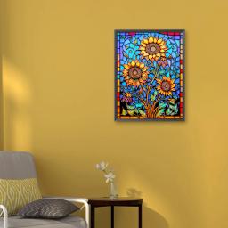 5D girassol diamante pintura kit, DIY mosaico arte artesanato, completa redonda broca, 5D girassol, decoração de casa, 30x40cm - Image 5