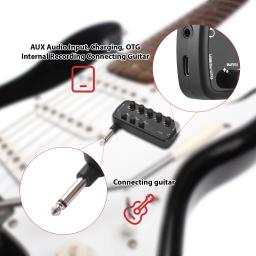 Mini Amplificador de Auscultadores Portátil, Amplificador de Guitarra e Baixo, Plug and Play, 3 Altifalantes Embutidos, Gravação Interna OTG - Image 6