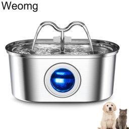 Dispensador De Água De Aço Inoxidável Para Animais De Estimação, Bomba Silenciosa, Fonte Automática, Luz LED, Tigela De Beber De Gato E Cachorro, Distribuidor De Água, 108oz, 3.2l - Image 1