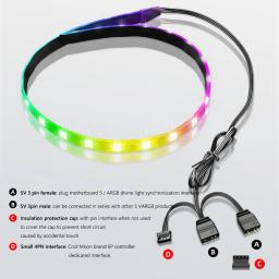 Barra de luz LED para computador desktop, faixa de lâmpada RGB, acessório de decoração RGB, 5V ARGB PC Case, SATA 3Pin, 40cm - Image 5
