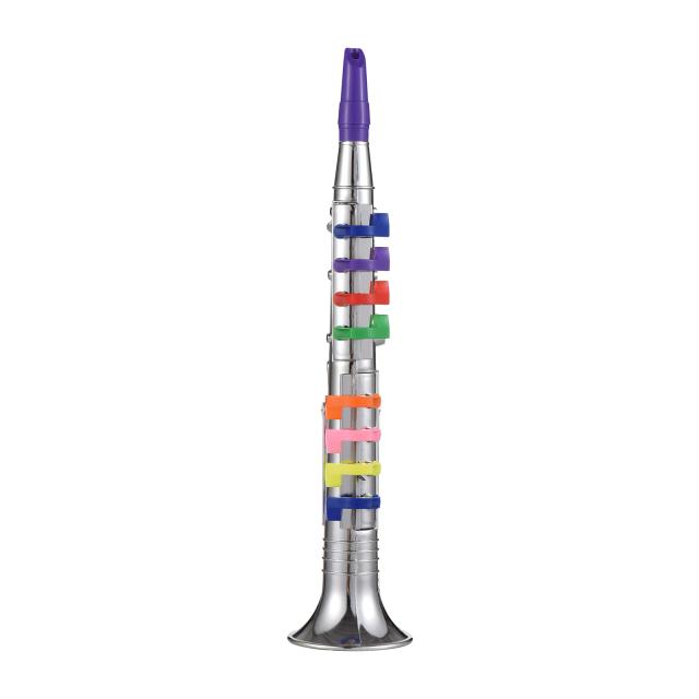 Clarinete Infantil Colorido com 8 Teclas Codificadas em ABS Ecológico para Aprendizado Musical Divertido