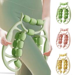 Handheld Yoga Massager e Leg Clamp, Relaxamento Muscular, Rolo de Yoga Fino, Bezerro Sports, Musculação, 18 Roda - Image 1