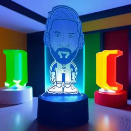 3D Ilusão LED Night Light, Caráter do Futebol, Messi, Toque Luminoso, Criança Nightlight, Kids Bedroom Decor, Candeeiros de Mesa, Presentes - Image 5