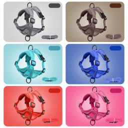 Conjunto de arnês e trela para cães de estimação, cães pequenos e médios, colete reflexivo ao ar livre de gatos, colete sólido ajustável para cachorros - Image 4
