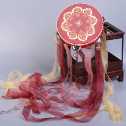 Novo estilo chinês tambor de mão com fita sinos dunhuang dança palco desempenho percussão instrumento musical para iniciantes - Image 2