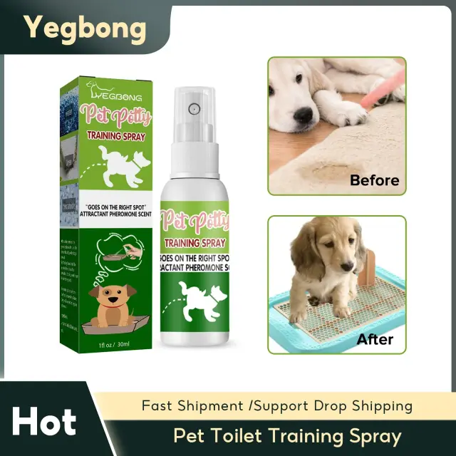 Spray Treinador de Banheiro para Cães com Atraente Aroma para Posicionar Filhotes na Hora da Defecação