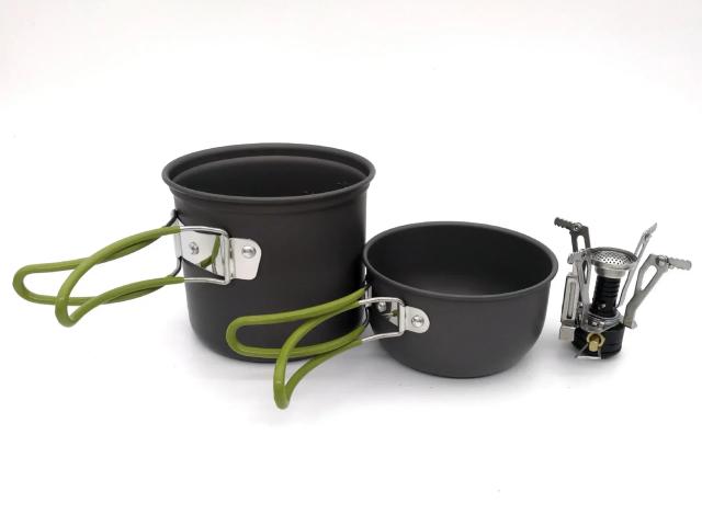 Conjunto de Panelas Antiaderentes Portáteis para Cozinha, Viagem e Acampamento ao Ar Livre