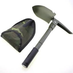 Pá ao ar livre multifuncional, Camping Survival Folding Pás, Pá tática, caminhadas, enxada de jardim, kit de ferramentas de escavação - Image 1