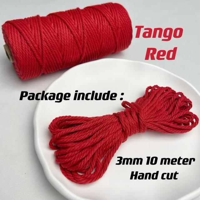 Corda de Algodão Colorida para Macramé 3mm - Fio de Rosca, Materiais e Ferramentas para Artesanato DIY e Decoração de Festa e Casa (10 Metros)